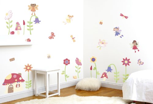 Enchanted Garden Fairies Girl S Nursery And Bedroom Wall Sticker Decor Kit